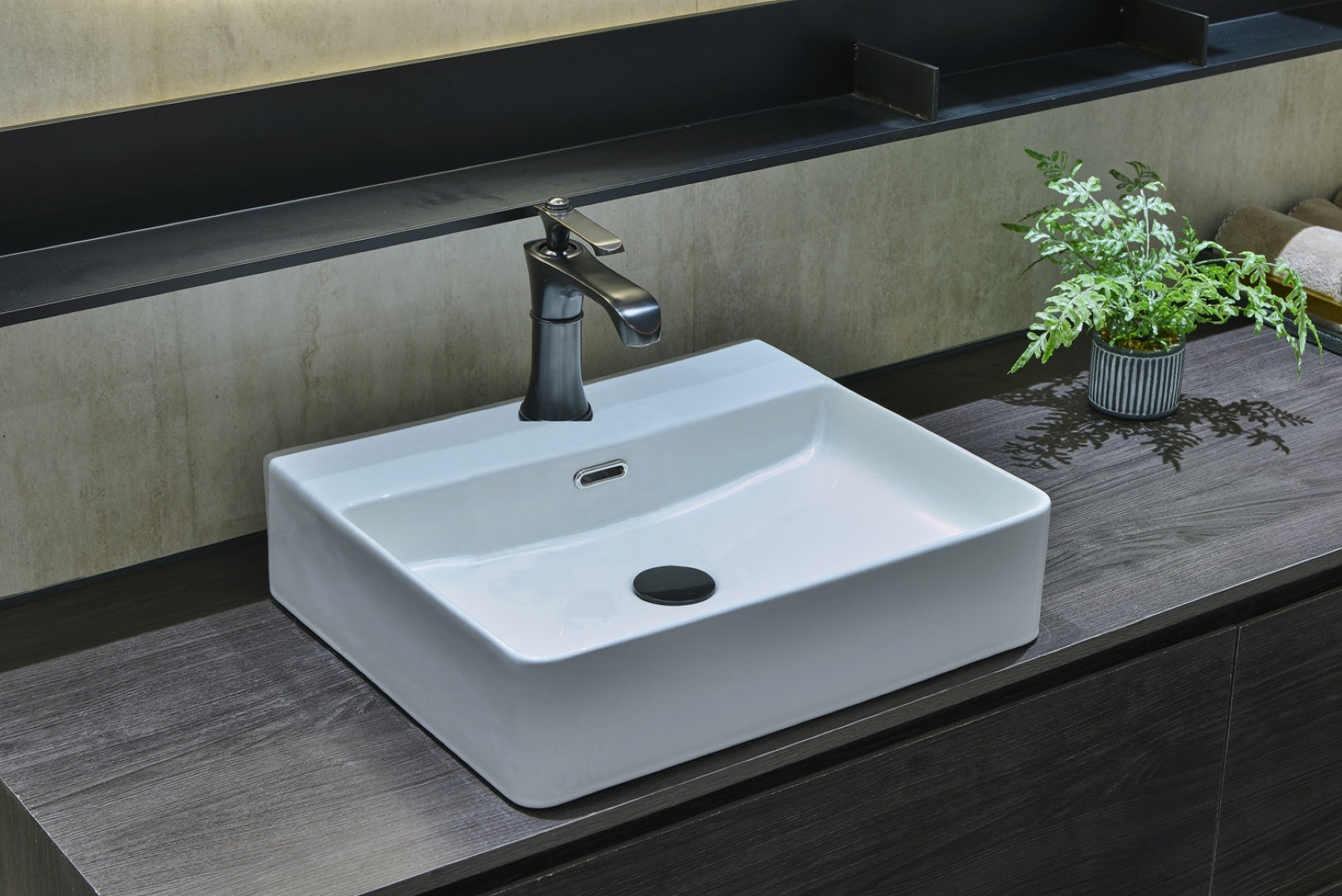 INFINITY CERAMIC BASIN RECTANGULAR WHITE 500MM