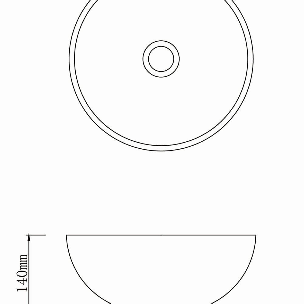 INFINITY ART BASIN PORCELAIN ROUND BLACK 340MM