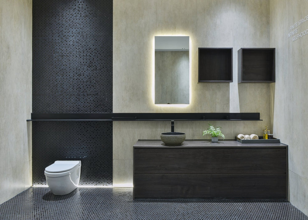 INFINITY ART BASIN PORCELAIN ROUND BLACK 340MM