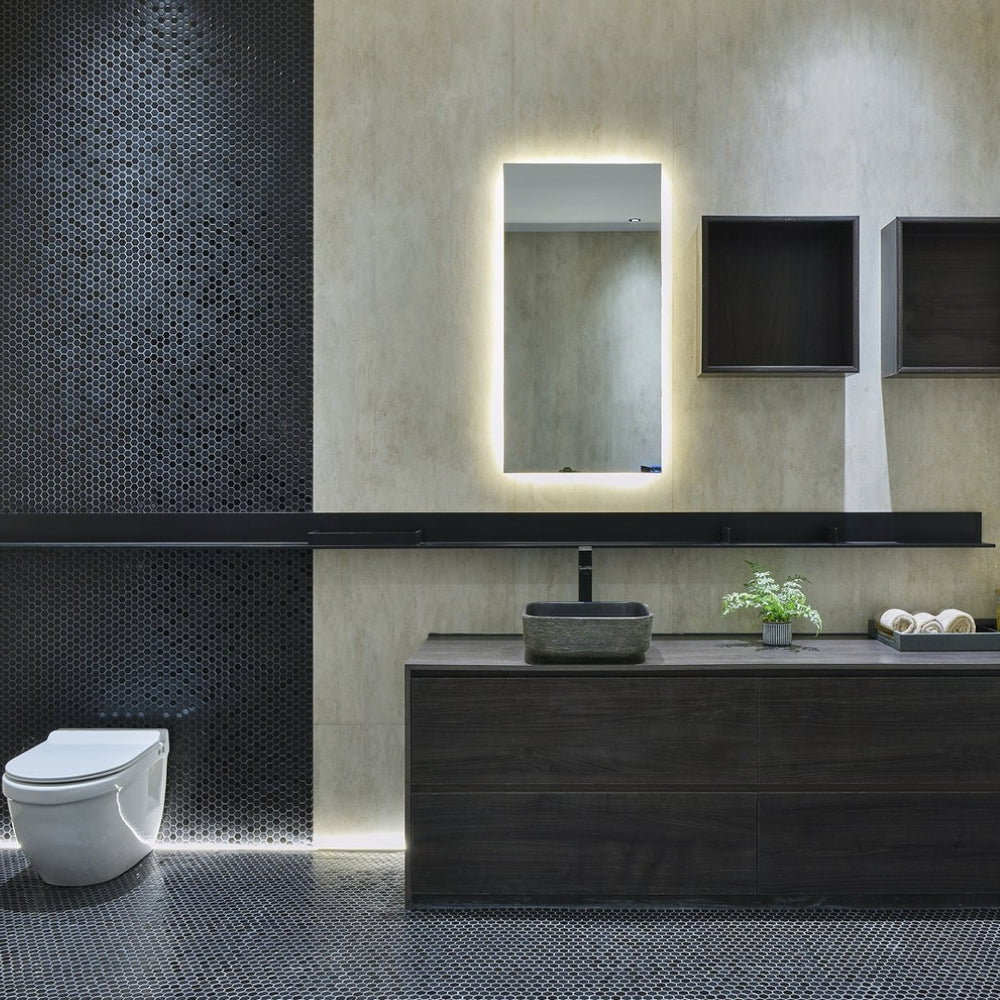 INFINITY ART BASIN PORCELAIN SQUARE BLACK 380MM