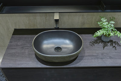 INFINITY ART BASIN PORCELAIN OVAL BLACK 475MM