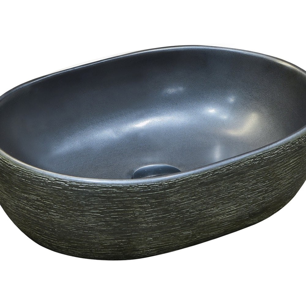 INFINITY ART BASIN PORCELAIN OVAL BLACK 475MM