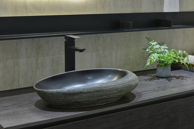 INFINITY ART BASIN PORCELAIN OVAL BLACK 580MM