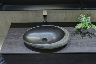 INFINITY ART BASIN PORCELAIN OVAL BLACK 580MM