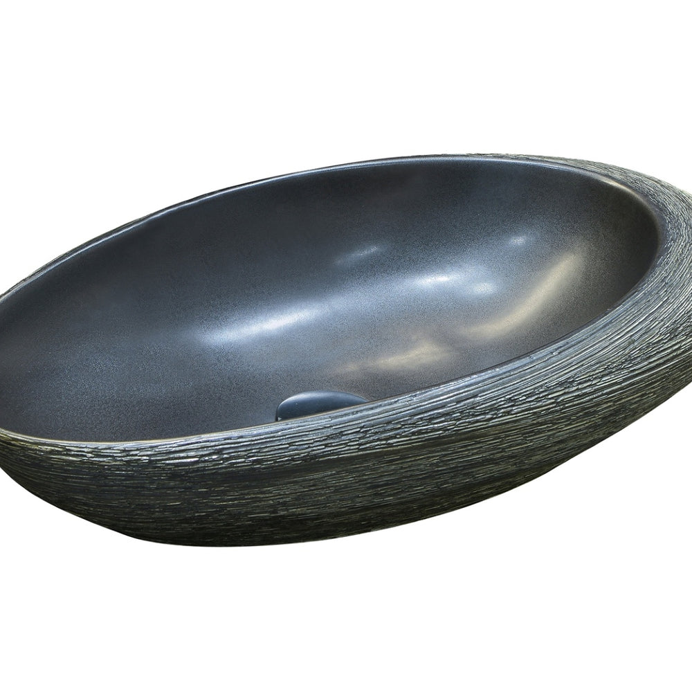 INFINITY ART BASIN PORCELAIN OVAL BLACK 580MM