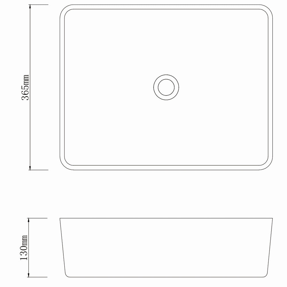 INFINITY ART BASIN PORCELAIN RECTANGULAR BLACK 470MM