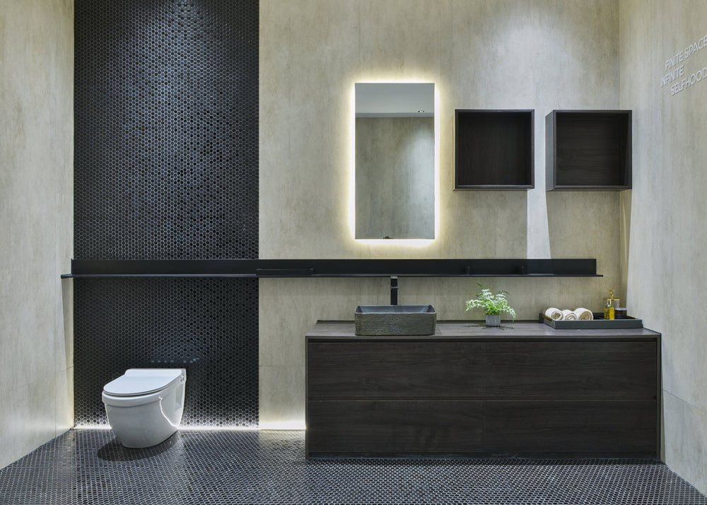 INFINITY ART BASIN PORCELAIN RECTANGULAR BLACK 470MM