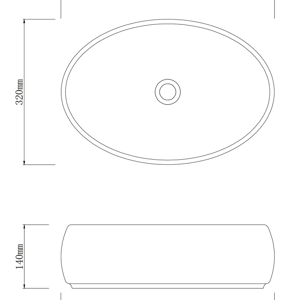 INFINITY ART BASIN PORCELAIN OVAL 470MM