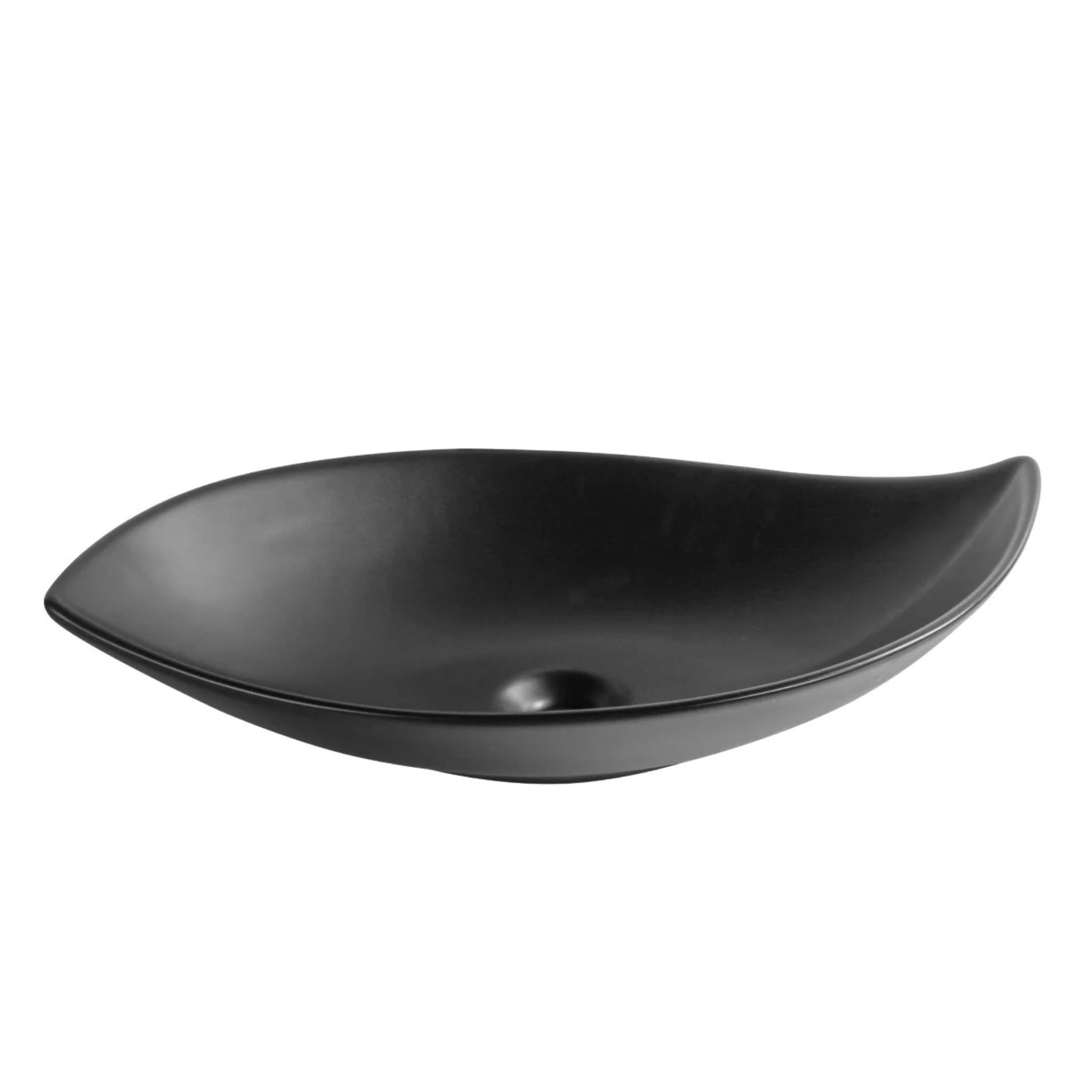 INFINITY CERAMIC ART BASIN LEAF SHAPE ABOVE COUNTER MATTE BLACK 660MM