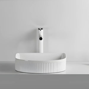 INFINITY CERAMIC ART BASIN SQUARE ABOVE COUNTER MATTE WHITE 415MM