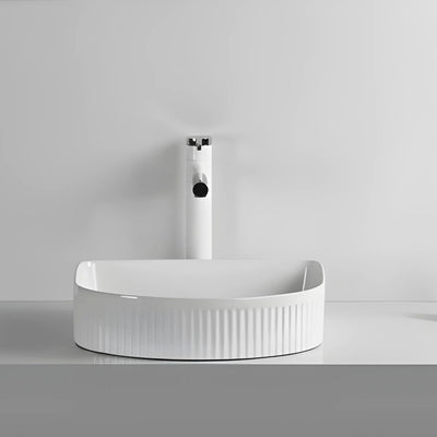 INFINITY CERAMIC ART BASIN SQUARE ABOVE COUNTER MATTE WHITE 415MM