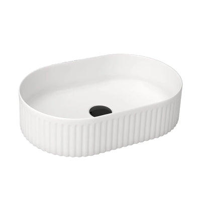 INFINITY ABOVE COUNTER CERAMIC BASIN OVAL MATTE WHITE 500MM