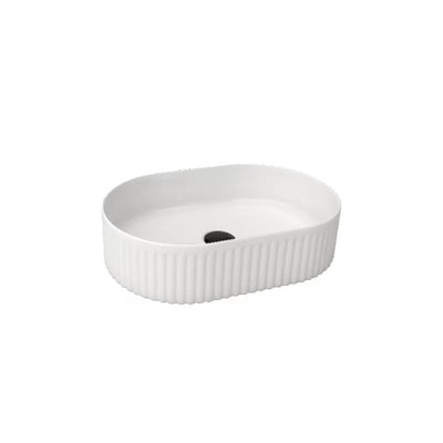 INFINITY ABOVE COUNTER CERAMIC BASIN OVAL GLOSS WHITE 500MM