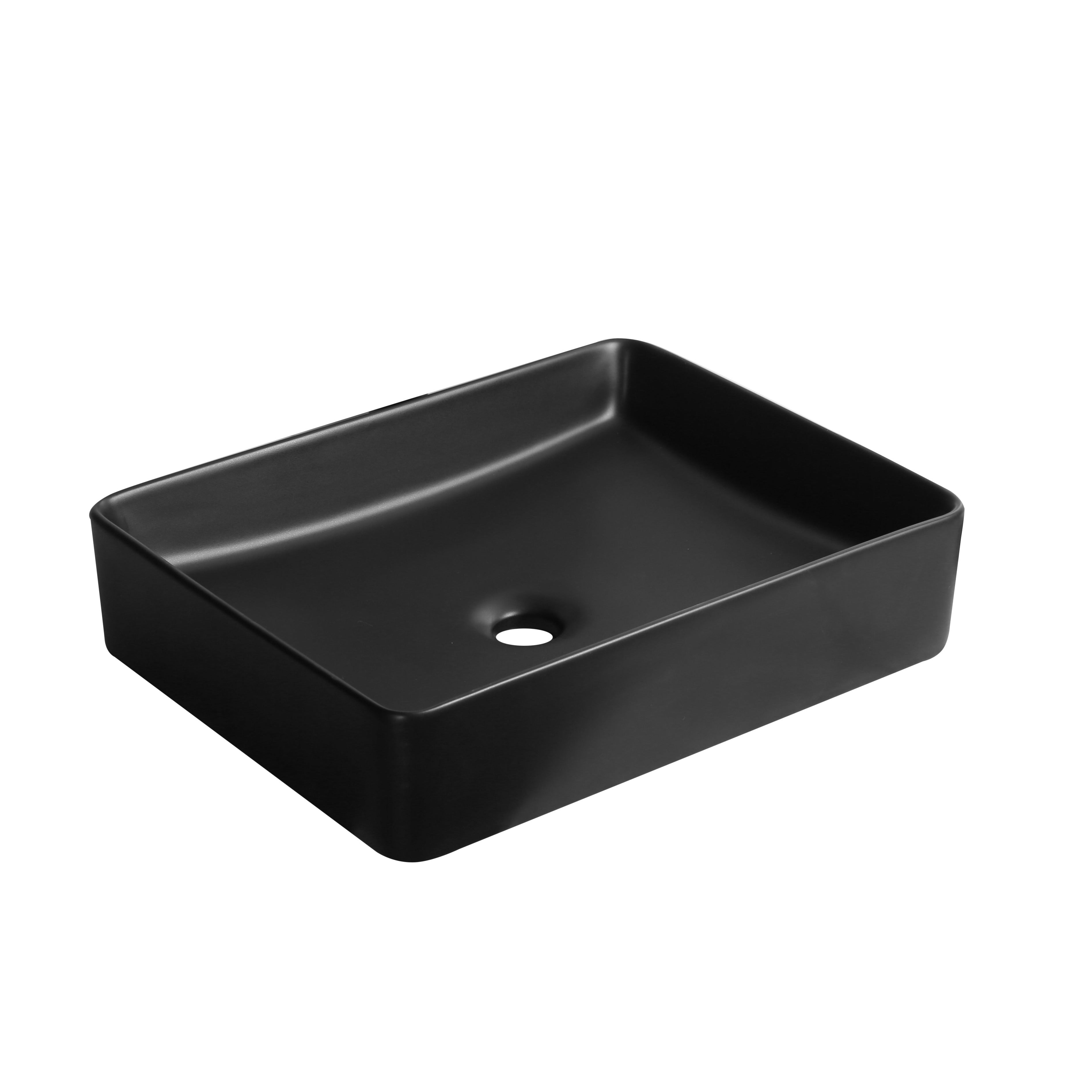 INFINITY ABOVE COUNTER CERAMIC BASIN MATTE BLACK 480MM