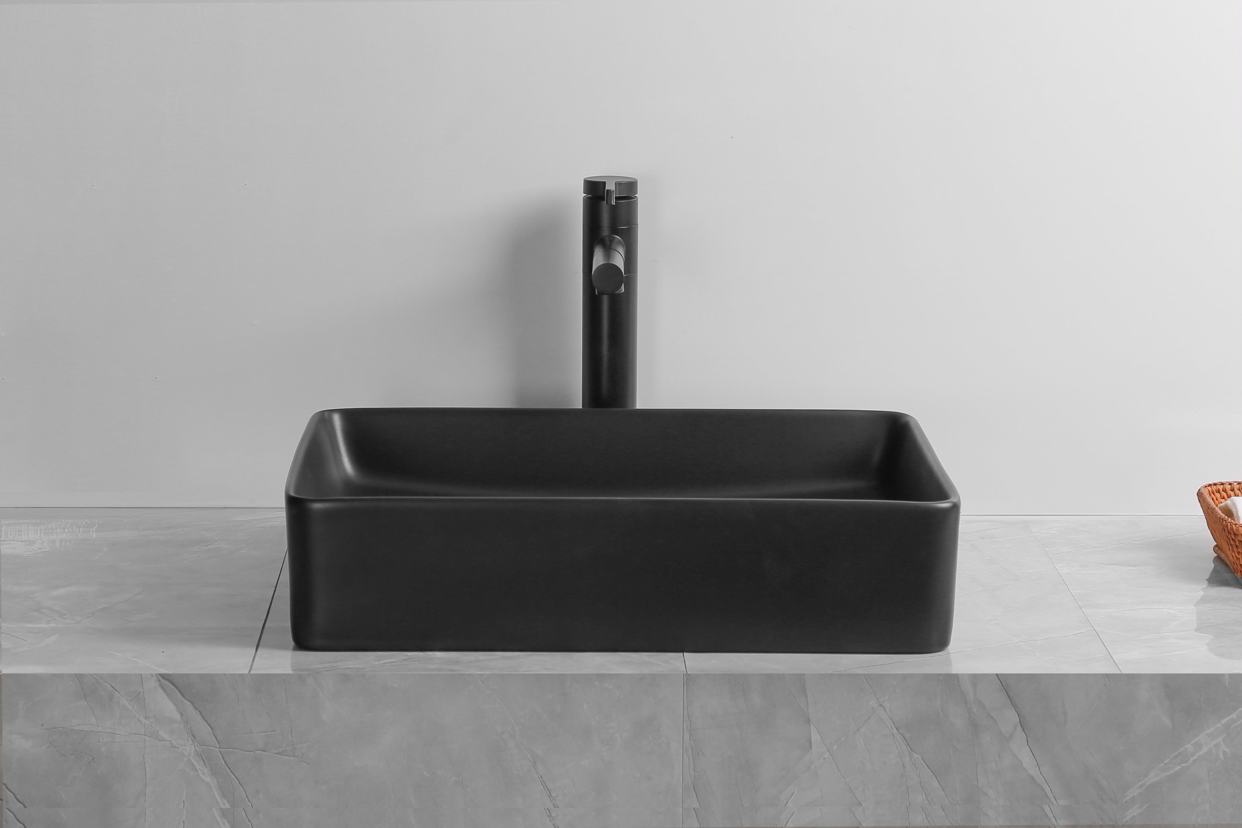 INFINITY ABOVE COUNTER CERAMIC BASIN MATTE BLACK 480MM