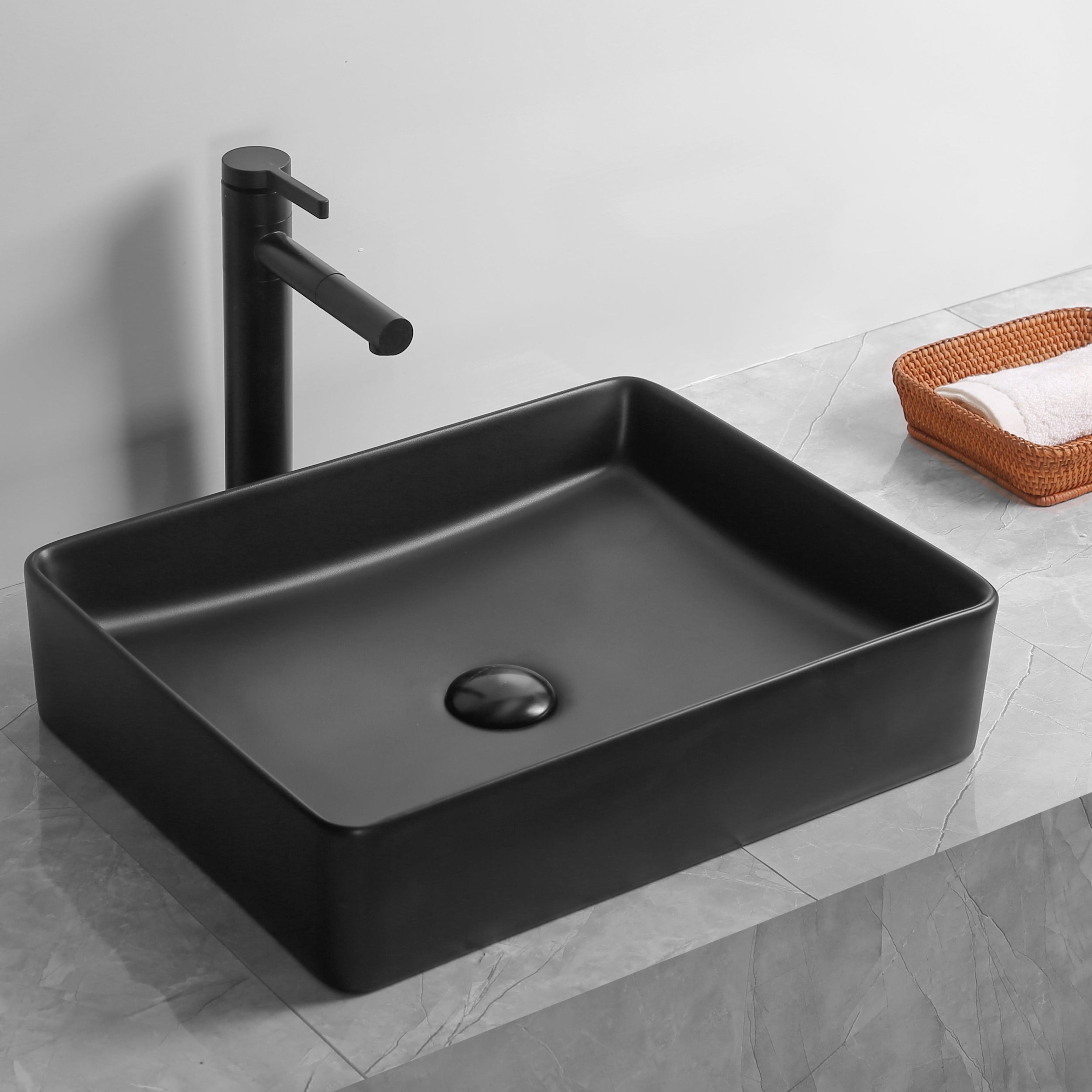 INFINITY ABOVE COUNTER CERAMIC BASIN MATTE BLACK 480MM