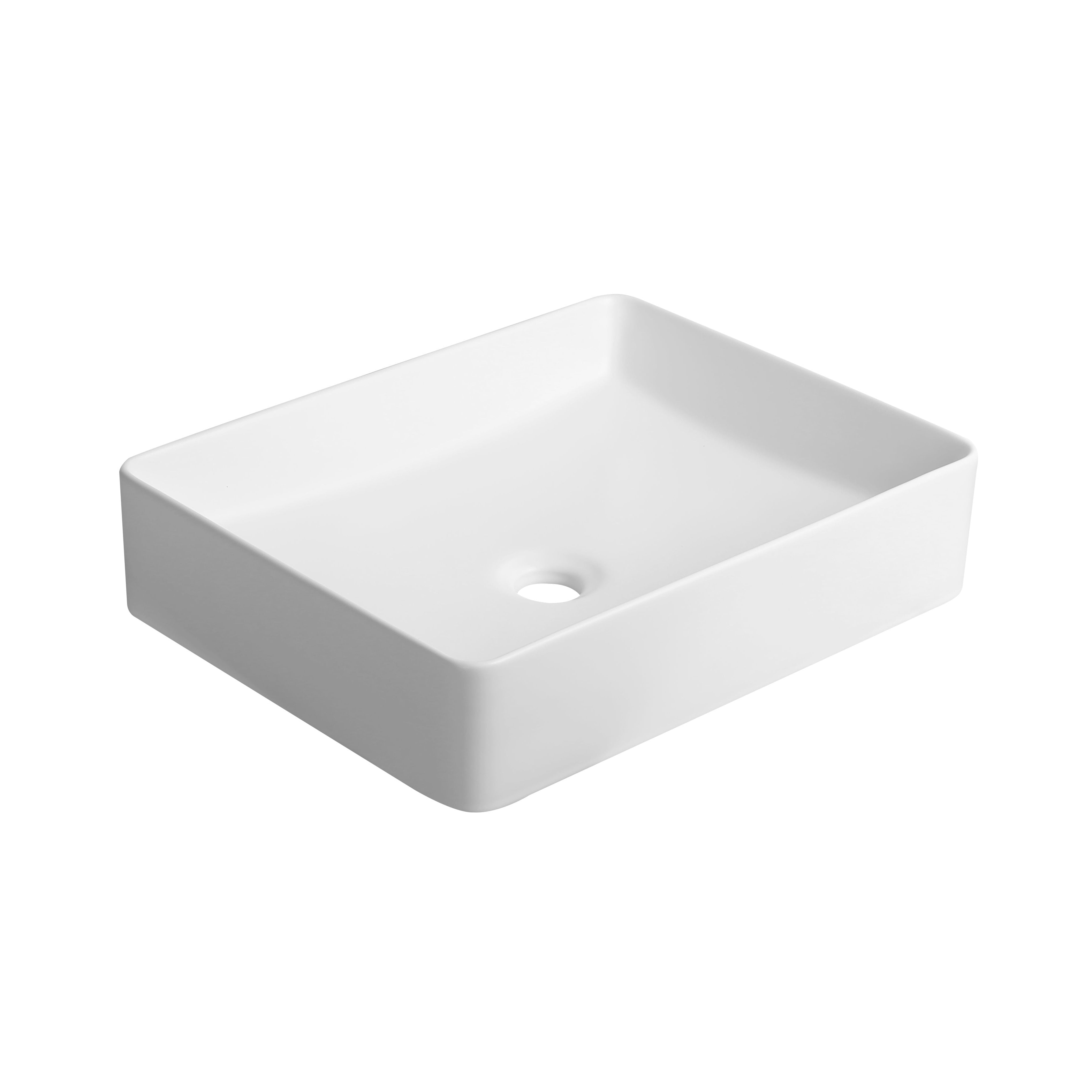 INFINITY ABOVE COUNTER CERAMIC BASIN MATTE WHITE 480MM