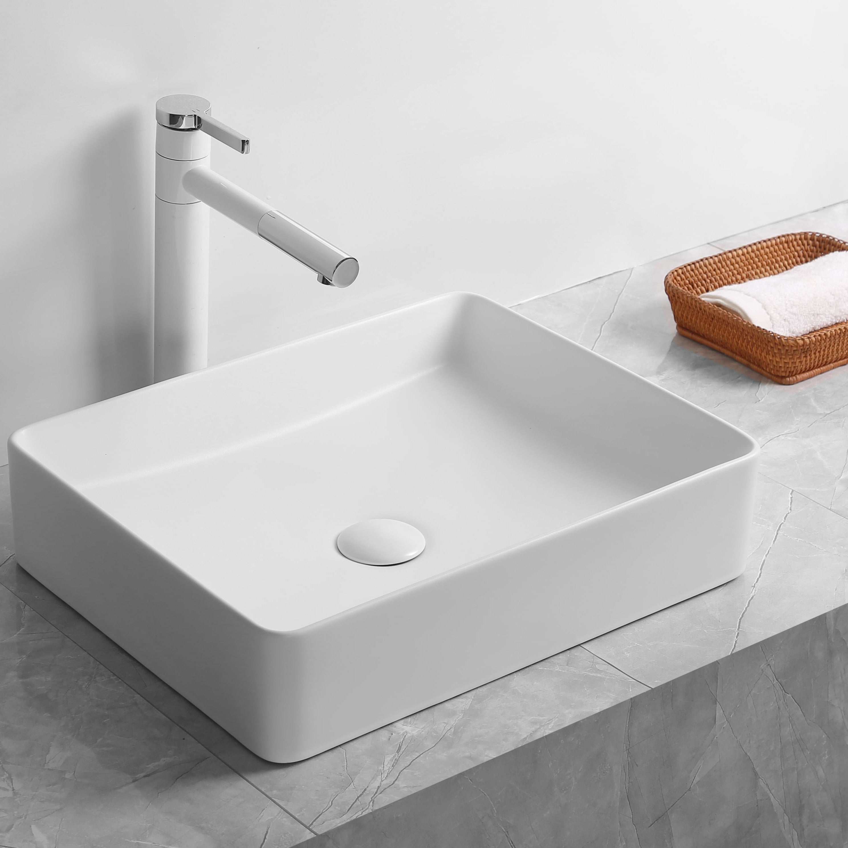 INFINITY ABOVE COUNTER CERAMIC BASIN MATTE WHITE 480MM