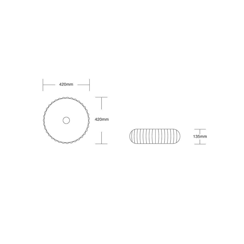INFINITY ABOVE COUNTER CERAMIC BASIN ROUND MATTE WHITE 420MM