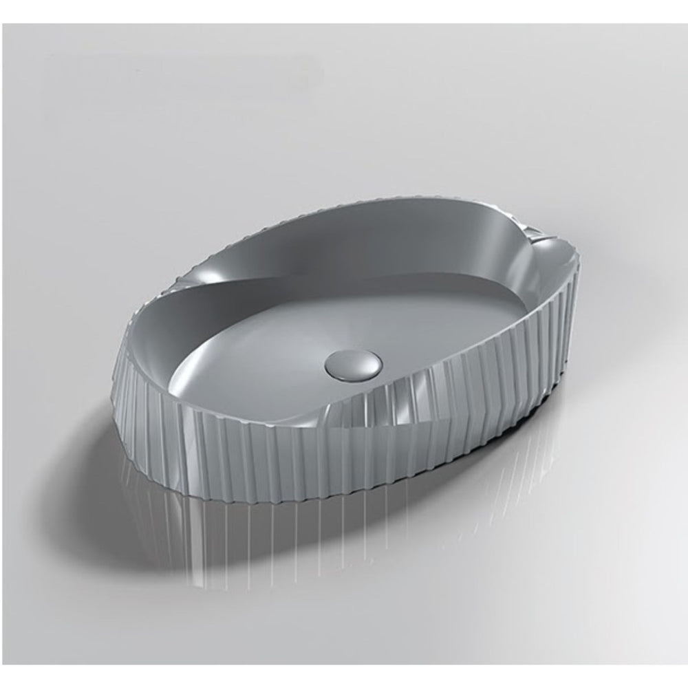 INFINITY ABOVE COUNTER CERAMIC BASIN OVAL GREY 600MM