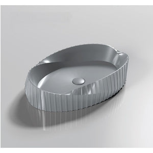 INFINITY ABOVE COUNTER CERAMIC BASIN OVAL GREY 600MM