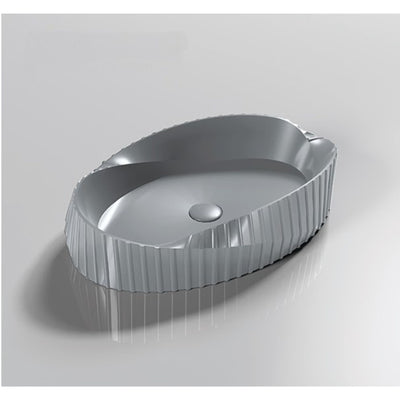 INFINITY ABOVE COUNTER CERAMIC BASIN OVAL GREY 600MM