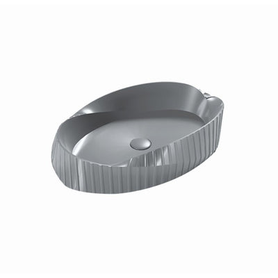 INFINITY ABOVE COUNTER CERAMIC BASIN OVAL GREY 600MM
