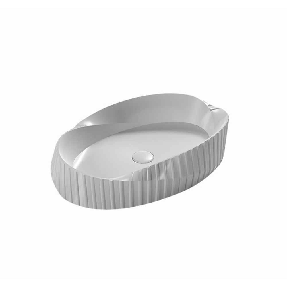 INFINITY ABOVE COUNTER CERAMIC BASIN OVAL MATTE WHITE 600MM