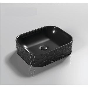 INFINITY ABOVE COUNTER CERAMIC BASIN RECTANGULAR MATTE BLACK 510MM