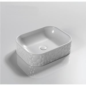 INFINITY ABOVE COUNTER CERAMIC BASIN RECTANGULAR MATTE WHITE 510MM