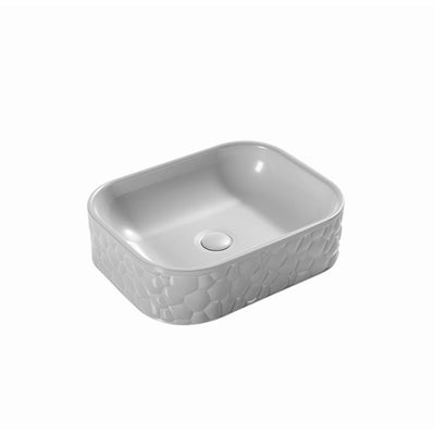 INFINITY ABOVE COUNTER CERAMIC BASIN RECTANGULAR GLOSS WHITE 510MM