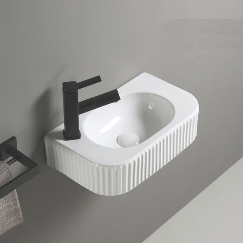 INFINITY WALL HUNG CERAMIC BASIN GLOSS WHITE 450MM
