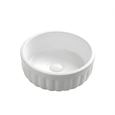 INFINITY ABOVE COUNTER CERAMIC BASIN MATTE WHITE 385MM