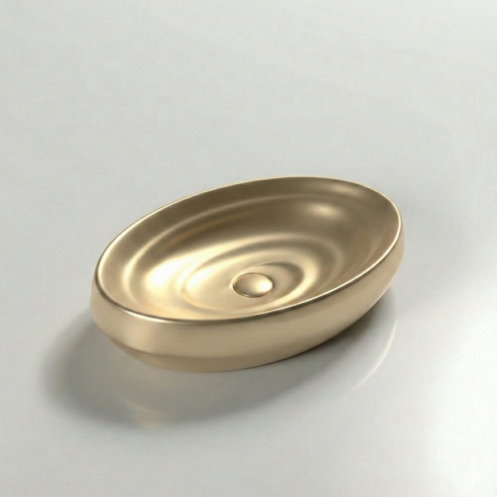 INFINITY ABOVE COUNTER CERAMIC BASIN MATTE GOLD 600MM