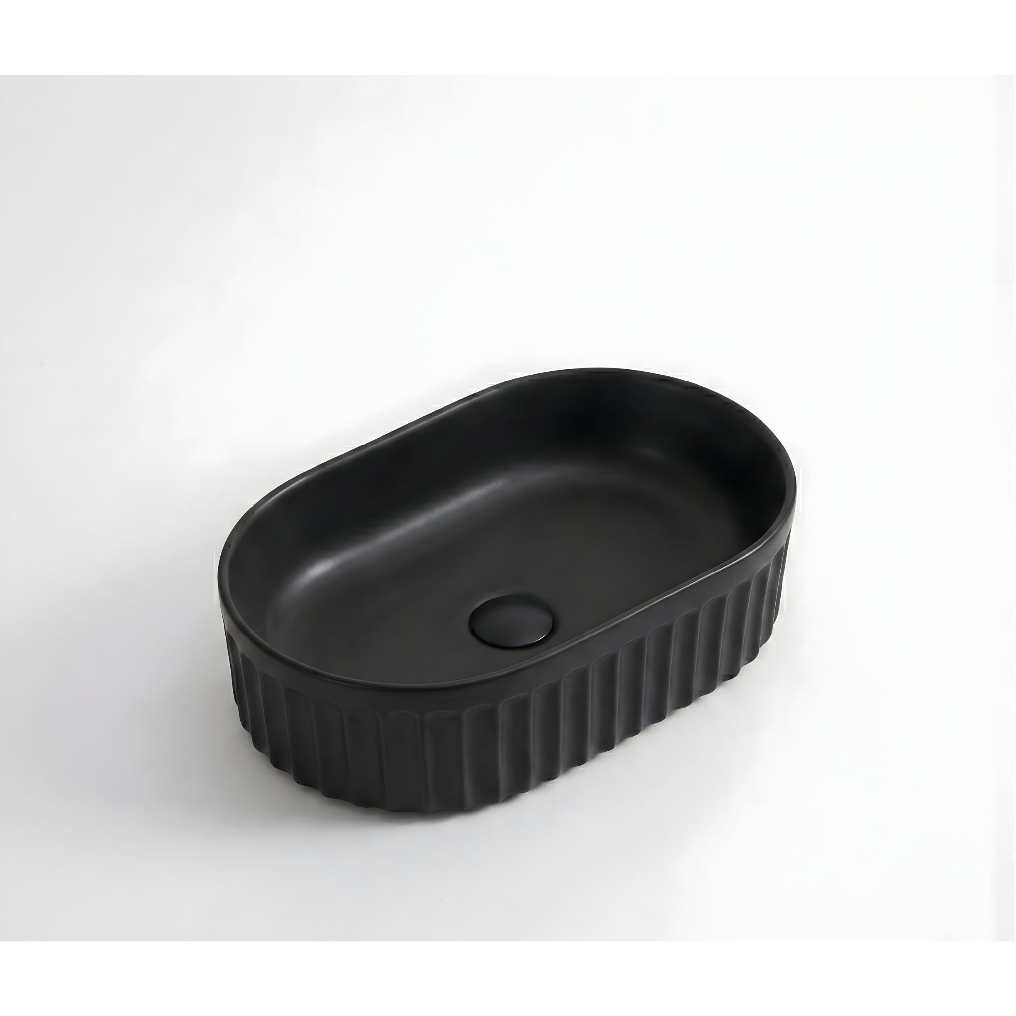 INFINITY ABOVE COUNTER CERAMIC BASIN MATTE BLACK 555MM