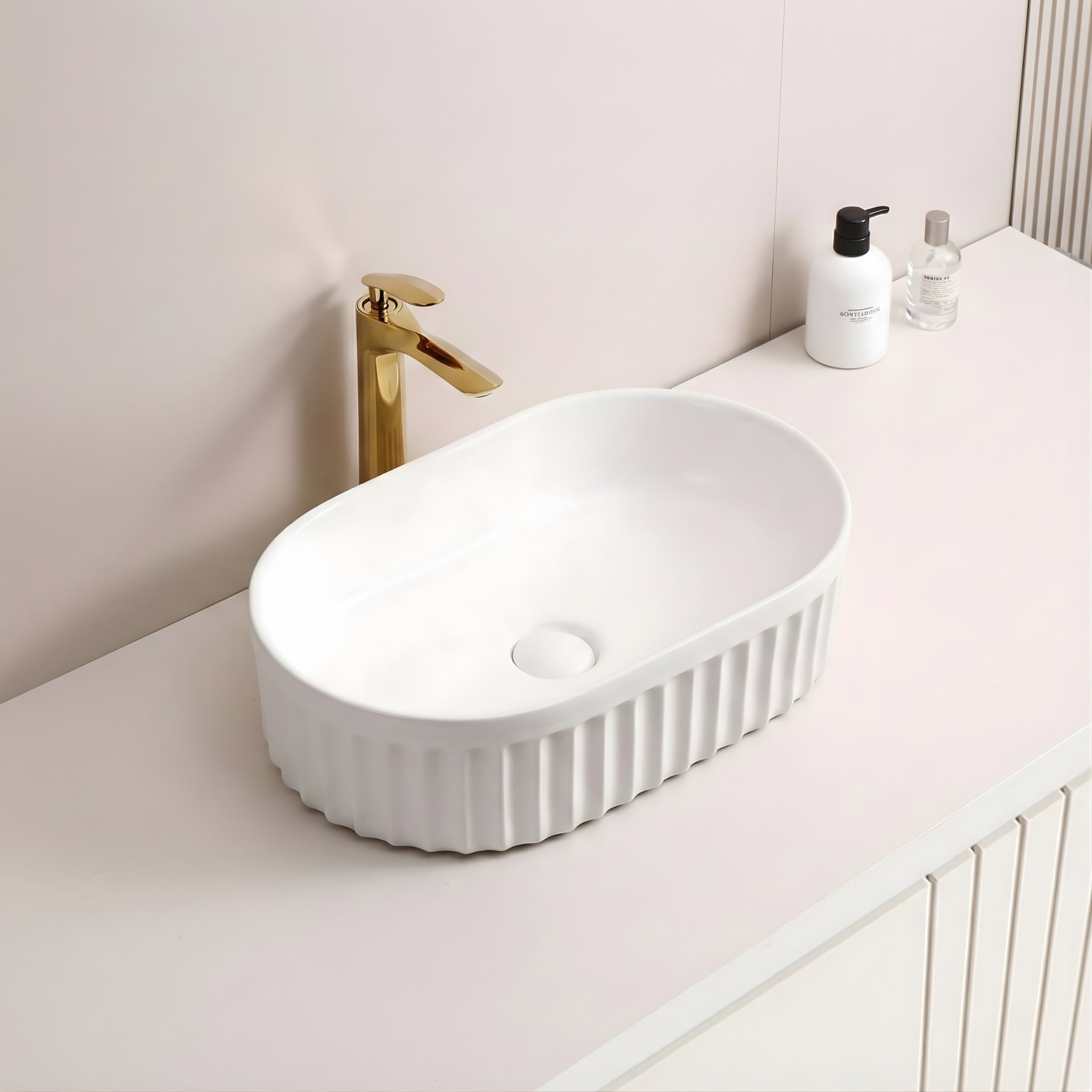 INFINITY ABOVE COUNTER CERAMIC BASIN MATTE WHITE 555MM | Austpek Bathrooms