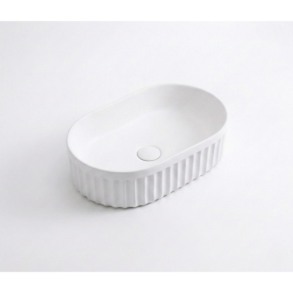 INFINITY ABOVE COUNTER CERAMIC BASIN MATTE WHITE 555MM