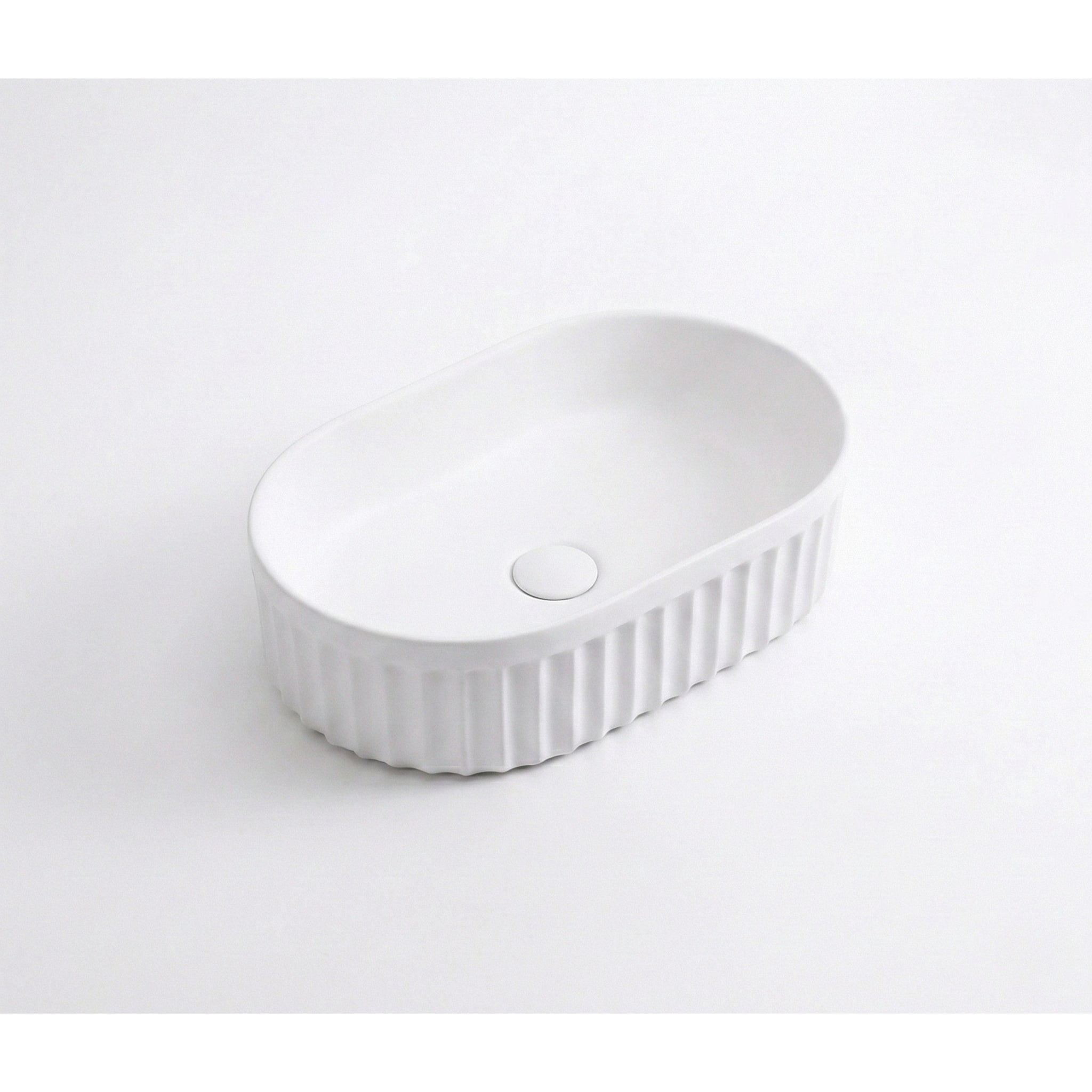 INFINITY ABOVE COUNTER CERAMIC BASIN MATTE WHITE 555MM