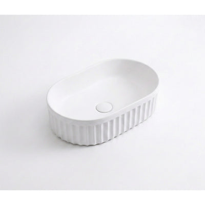 INFINITY ABOVE COUNTER CERAMIC BASIN MATTE WHITE 555MM