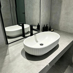 INFINITY CERAMIC BASIN ABOVE COUNTER OVAL MATTE WHITE 500MM