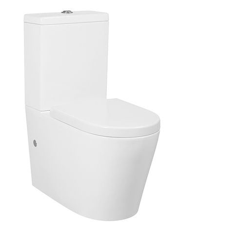 INSPIRE ALZANO RIMLESS BACK-TO-WALL TOILET SUITE GLOSS WHITE