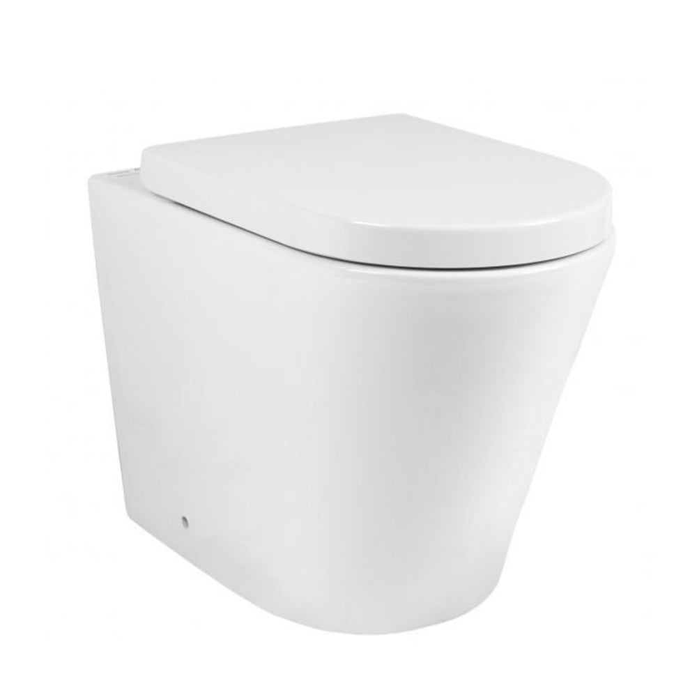 ATTICA GAIA BIDET W/ REMOTE CONTROL AND INSPIRE ALZANO RIMLESS WALL FACED TOILET PACKAGE D-SHAPE GLOSS WHITE