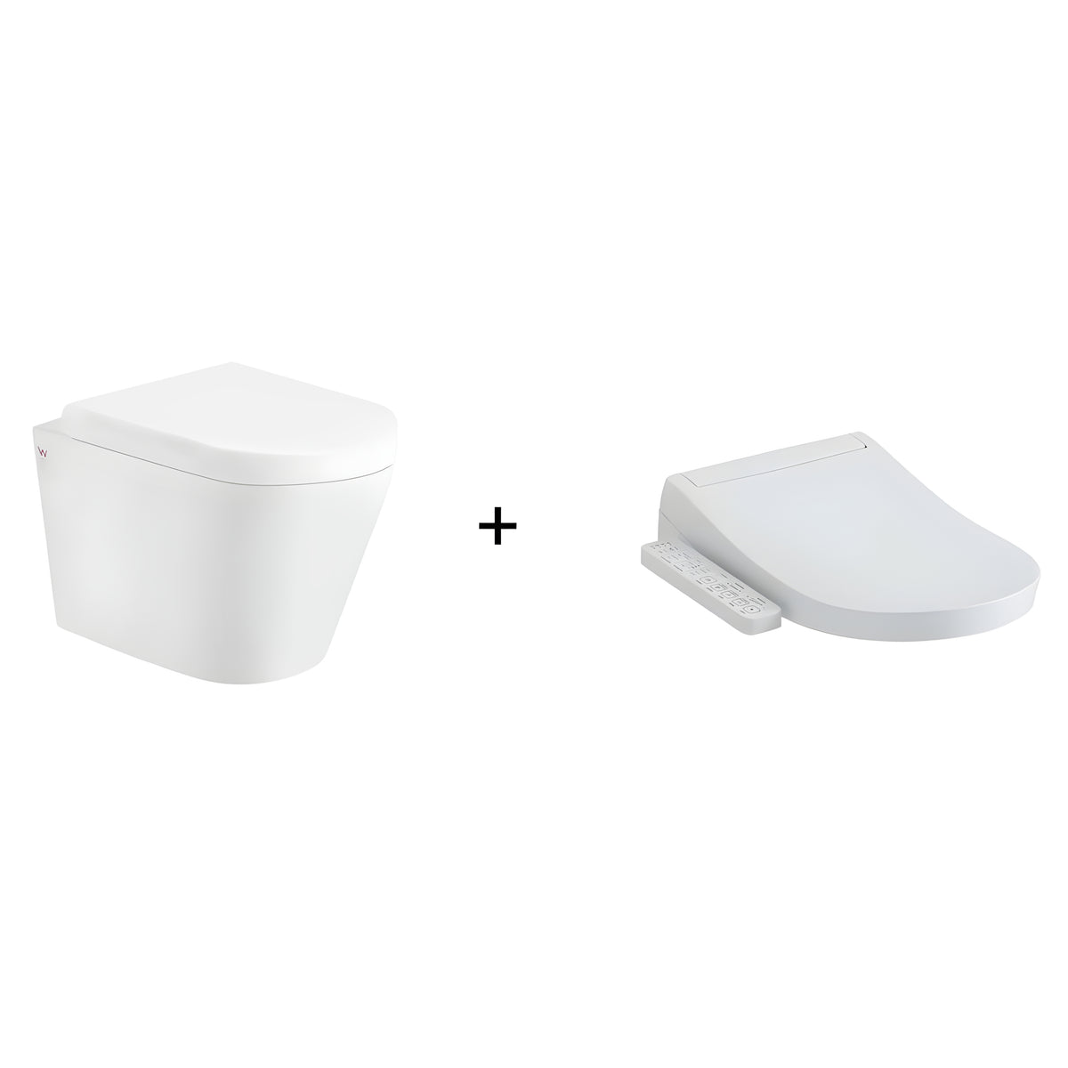TOTO S2 WASHLET W/ SIDE CONTROL AND WALL HUNG RIMLESS TOILET PACKAGE D-SHAPED GLOSS WHITE