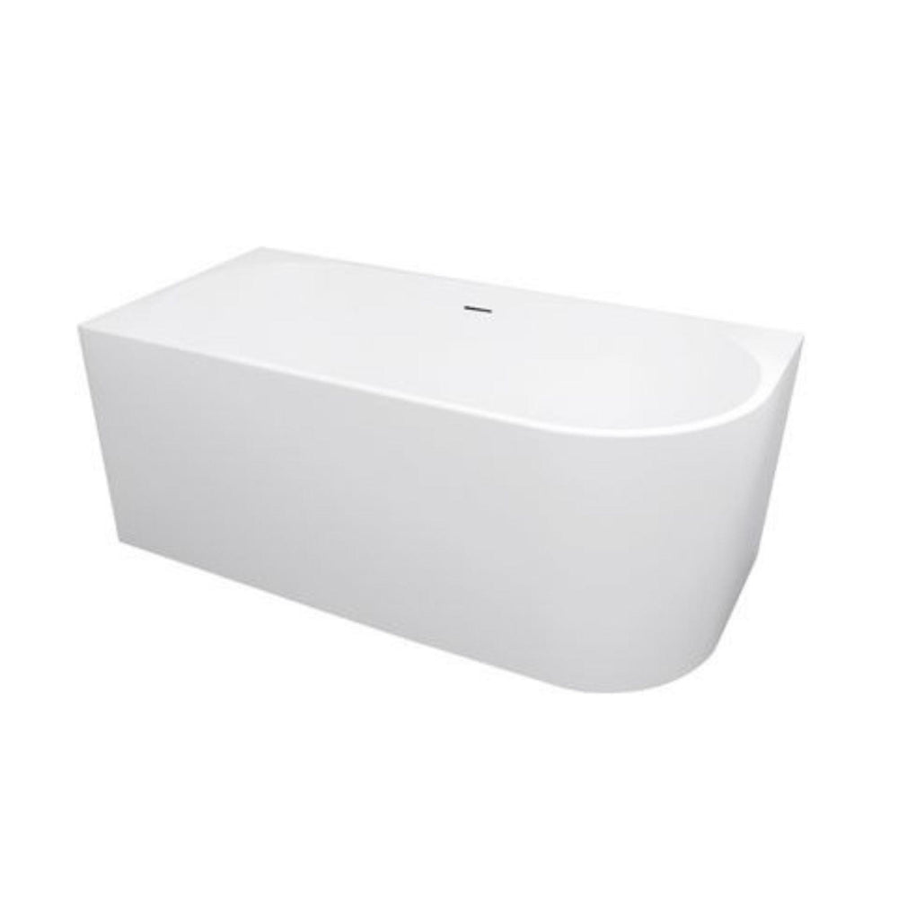 INSPIRE BACK-TO-WALL LEFT CORNER BATHTUB WITH OVERFLOW GLOSS WHITE 1500MM