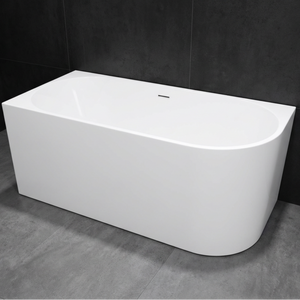 INSPIRE BACK-TO-WALL LEFT CORNER BATHTUB WITH OVERFLOW GLOSS WHITE 1500MM