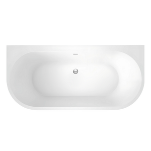 Linsol Idalia Back to Wall Bath with Overflow Gloss White 1600mm
