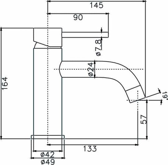 HELLYCAR IDEAL BASIN MIXER 164MM BRUSHED GUN METAL