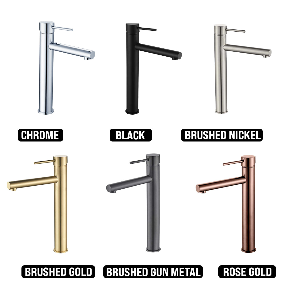 HELLYCAR IDEAL HIGH BASIN MIXER 314MM BRUSHED GUN METAL