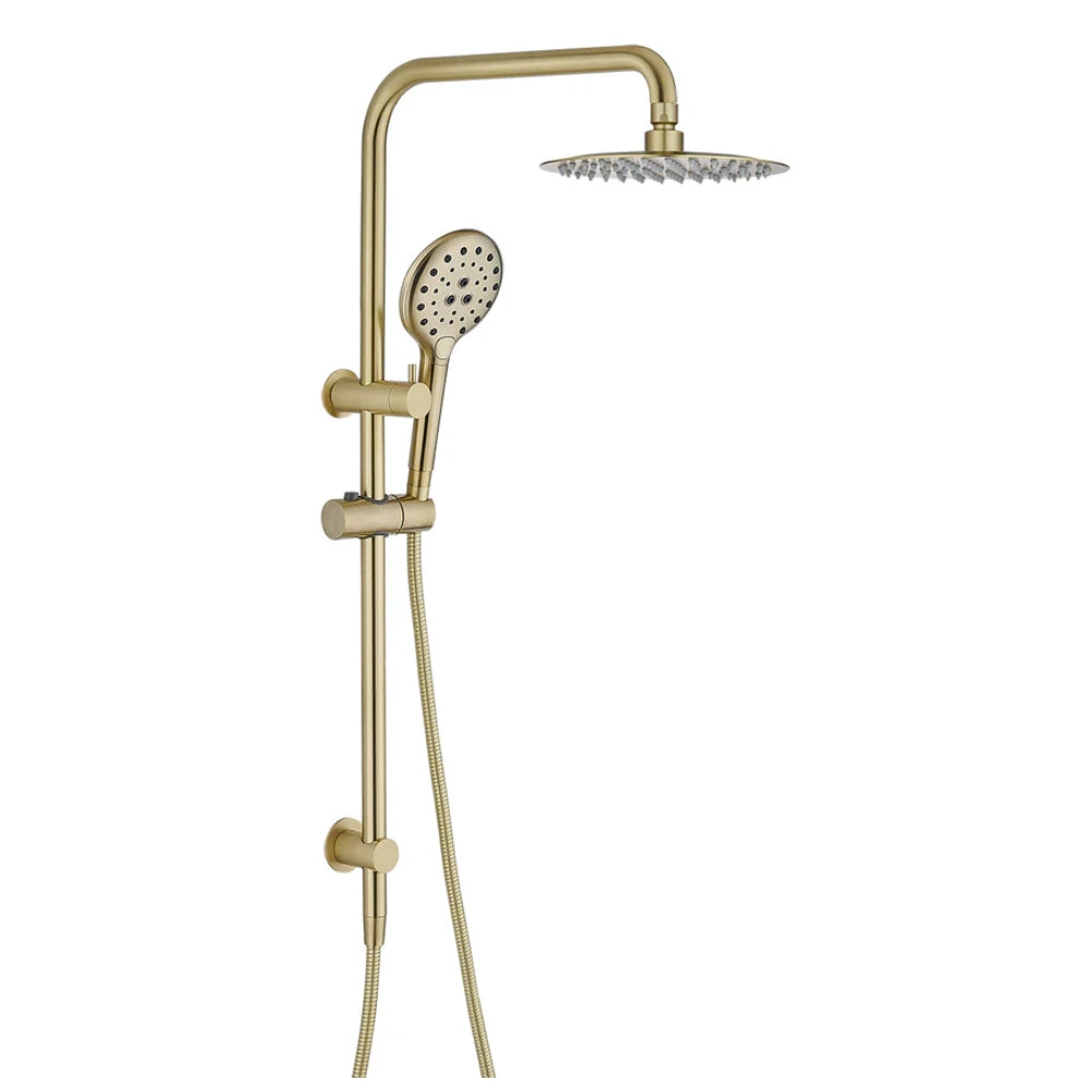 HELLYCAR IDEAL SHOWER SYSTEM WITH RAIL BRUSHED GOLD