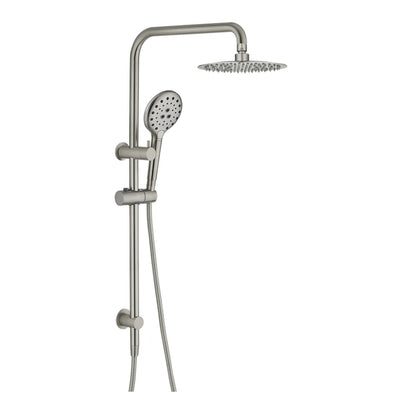 HELLYCAR IDEAL SHOWER SYSTEM WITH RAIL BRUSHED NICKEL